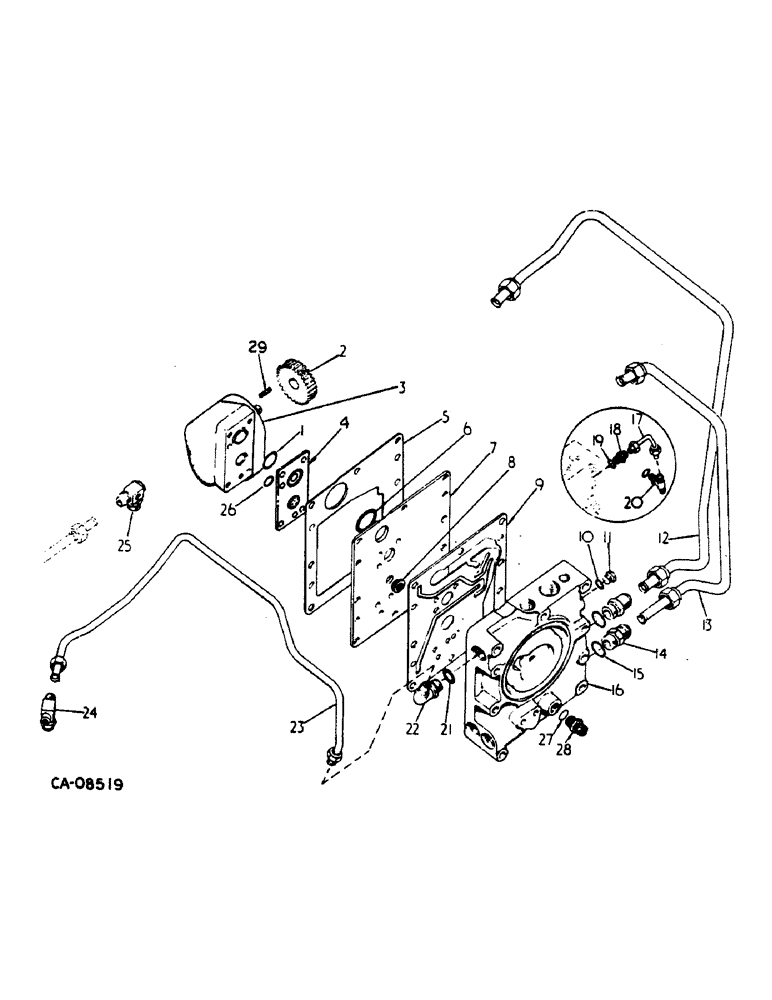 Схема запчастей Case IH 684 - (10-01) - HYDRAULICS, HYDRAULIC POWER SUPPLY AND MULTIPLE CONTROL VALVE (07) - HYDRAULICS