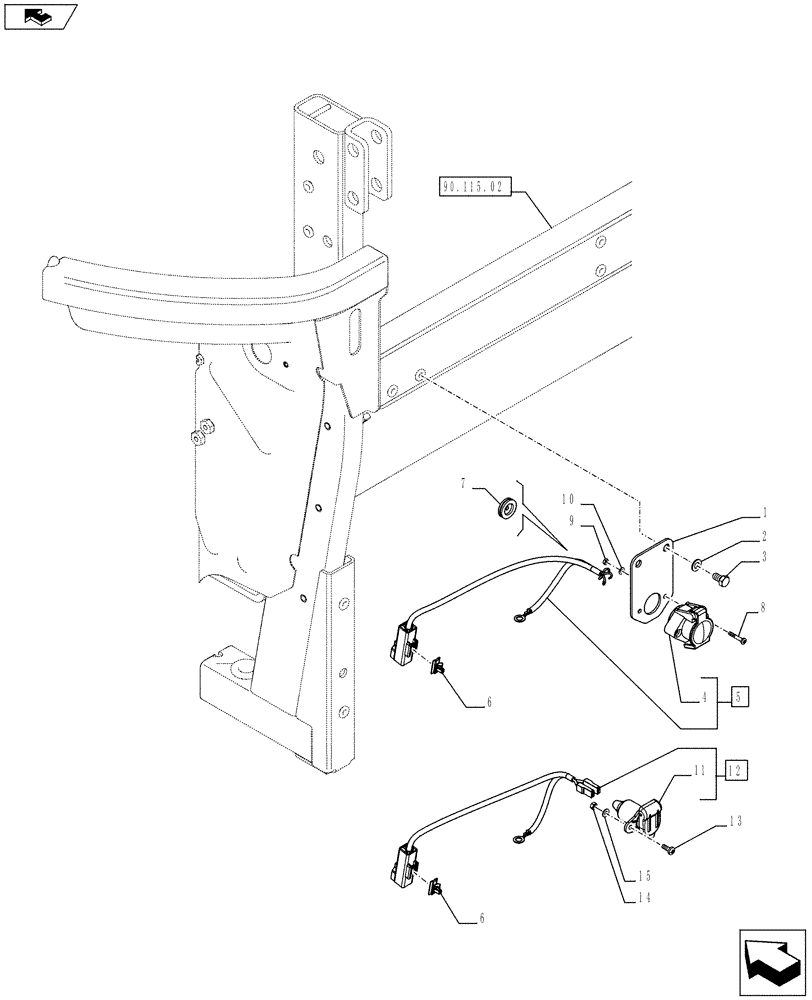 Схема запчастей Case IH FARMALL 65C - (55.510.11[03]) - REAR POWER SOCKET - L/CAB (55) - ELECTRICAL SYSTEMS