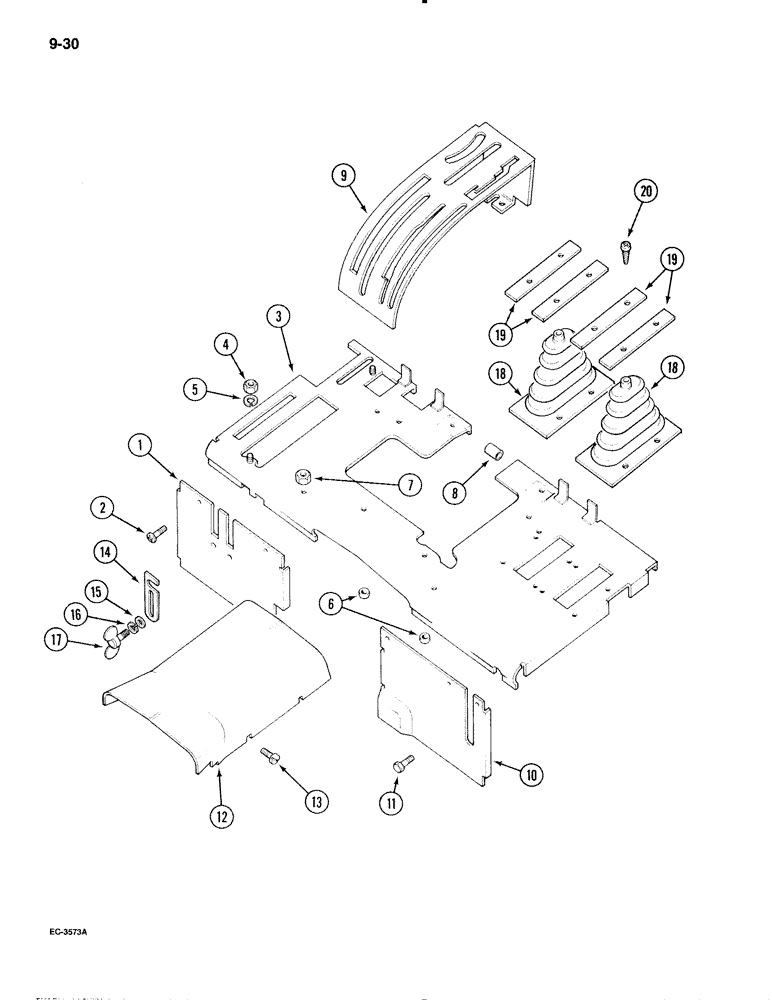 Схема запчастей Case IH 595 - (9-030) - SEAT DECK, TRACTOR WITHOUT CAB (09) - CHASSIS/ATTACHMENTS