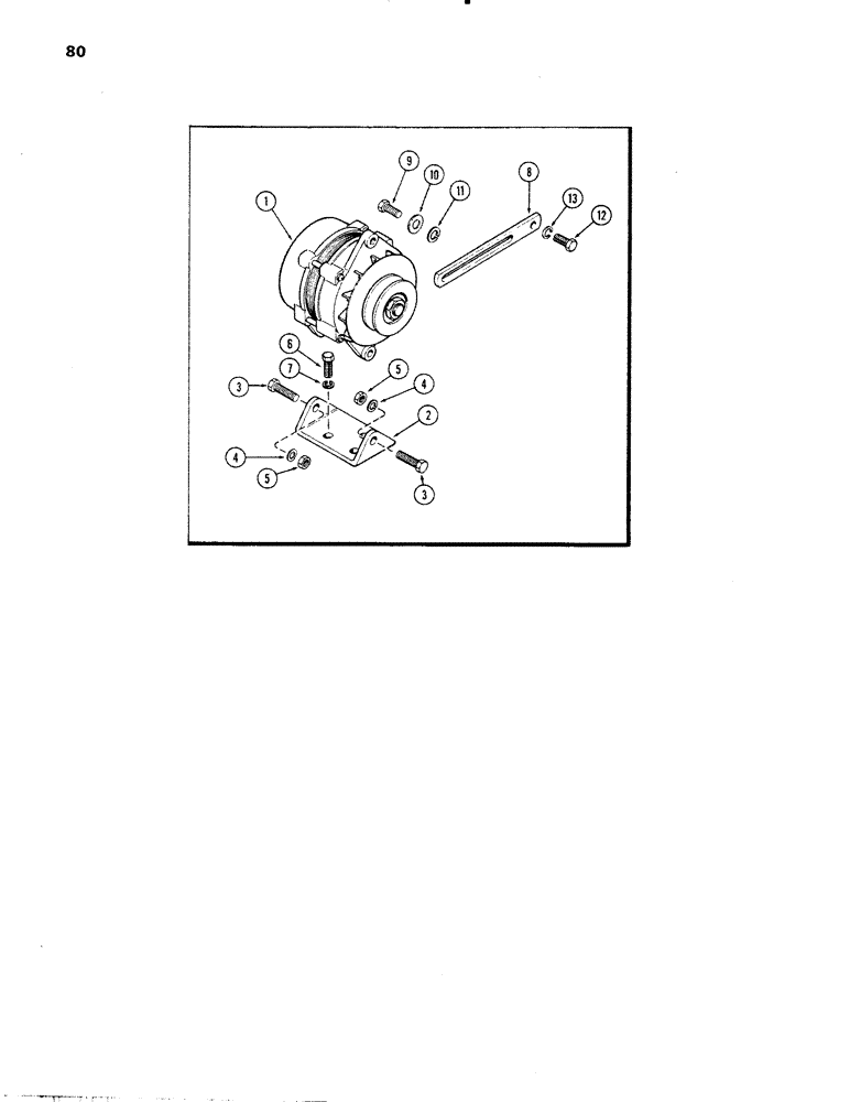 Схема запчастей Case IH 336D - (080) - ALTERNATOR MOUNTING, 12 VOLT, 55 AMP., C 