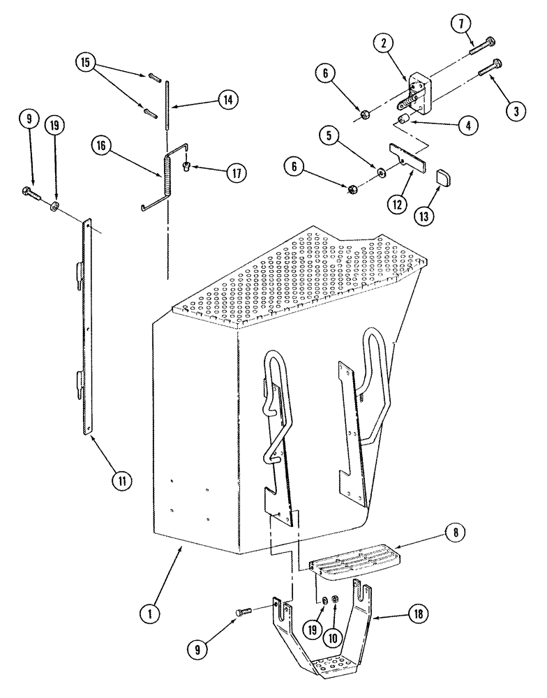 Схема запчастей Case IH STX450 - (09-32) - BATTERY DOOR ASSEMBLY, WHEEL TRACTOR (09) - CHASSIS