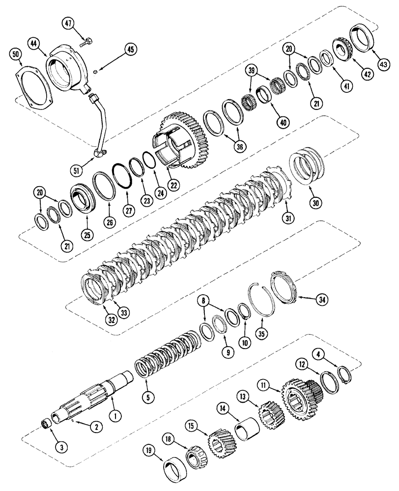 Схема запчастей Case IH 7220 - (6-044) - TRANSMISSION, RANGE COUNTERSHAFT (06) - POWER TRAIN