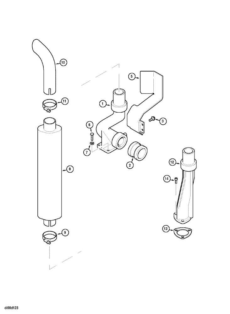 Схема запчастей Case IH C60 - (02-10) - VERTICAL EXHAUST (02) - ENGINE