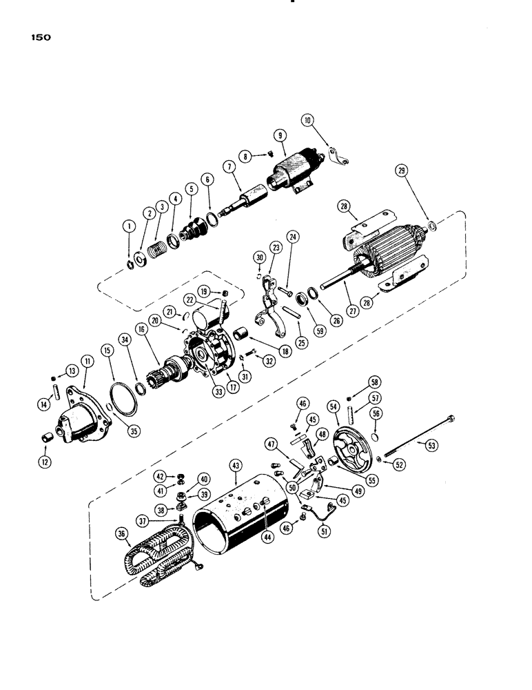 Схема запчастей Case IH 830-SERIES - (150) - A21281 STARTER, 267 AND 301 DIESEL ENGINES (04) - ELECTRICAL SYSTEMS