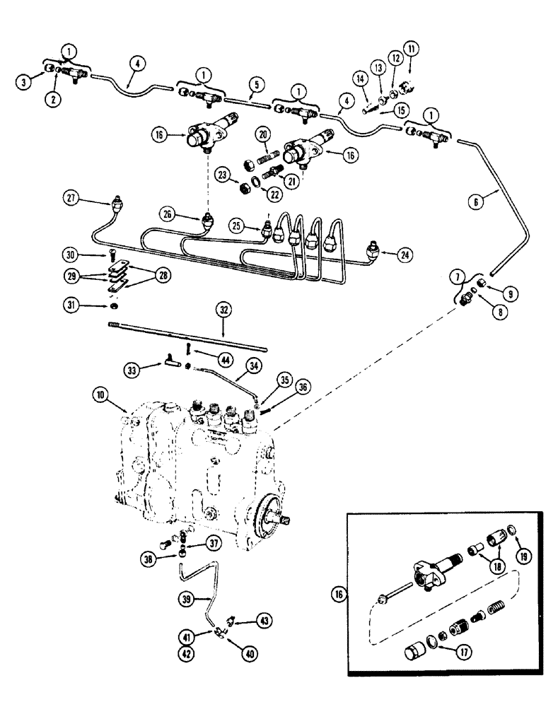 Схема запчастей Case IH 1060 - (394) - FUEL INJECTION SYSTEM, (301) DIESEL ENGINE (10) - ENGINE