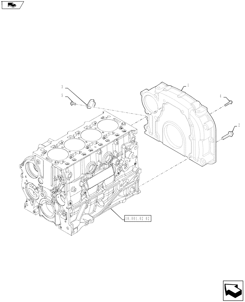 Схема запчастей Case IH FARMALL 75A - (10.103.04[02]) - FLYWHEEL HOUSING (10) - ENGINE