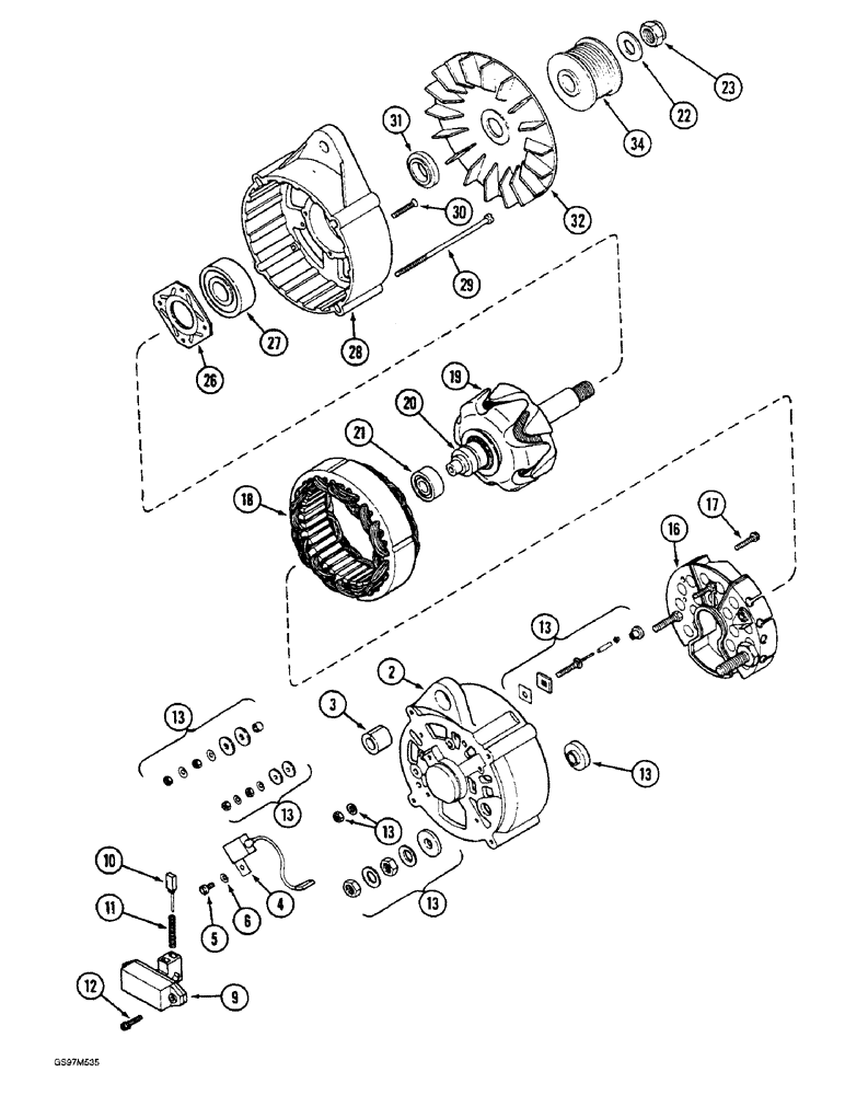 Схема запчастей Case IH 1660 - (4-68) - ALTERNATOR (06) - ELECTRICAL