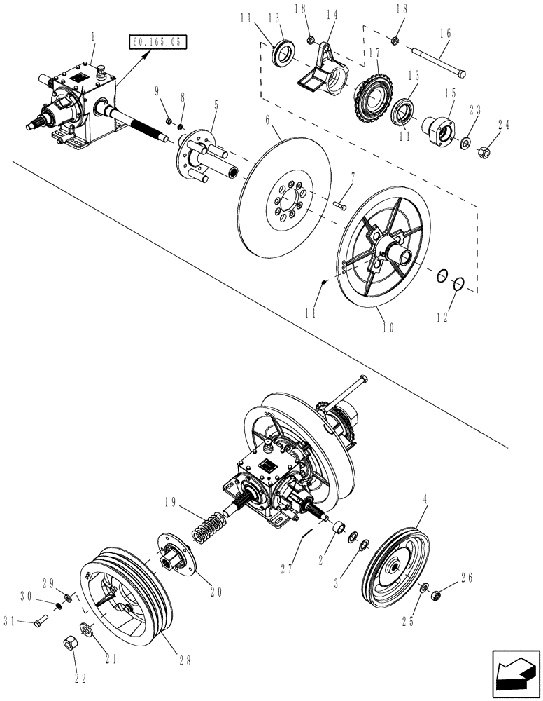 Схема запчастей Case IH 5130 - (88.210.17[01]) - HOUSING ASSEMBLY, CHOPPER DRIVE WITH PULLEYS - 5130 (88) - ACCESSORIES