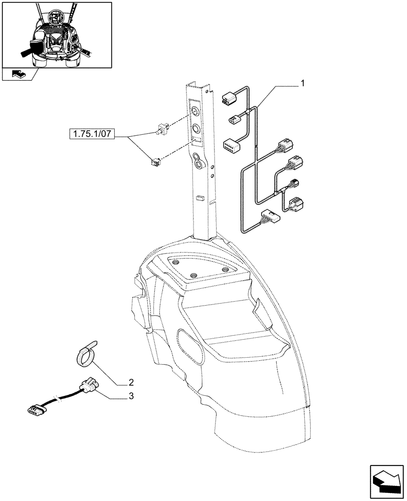 Схема запчастей Case IH PUMA 140 - (1.75.4/03[02]) - AIR CONDITIONING - CABLE (VAR.330643) (06) - ELECTRICAL SYSTEMS