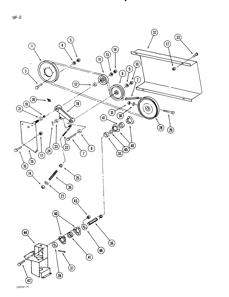 Схема запчастей Case IH 1620 - (9F-02) - STRAW SPREADER DRIVE (19) - STRAW SPREADER & CHOPPER