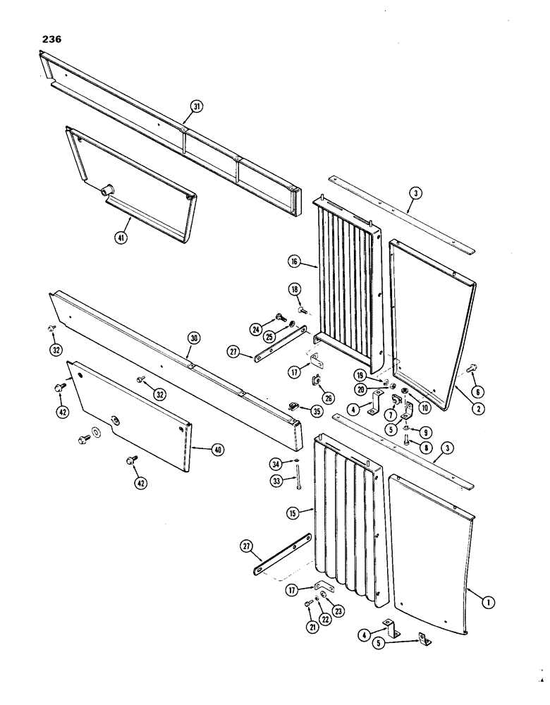 Схема запчастей Case IH 1270 - (236) - FRONT SIDE PANELS (09) - CHASSIS/ATTACHMENTS