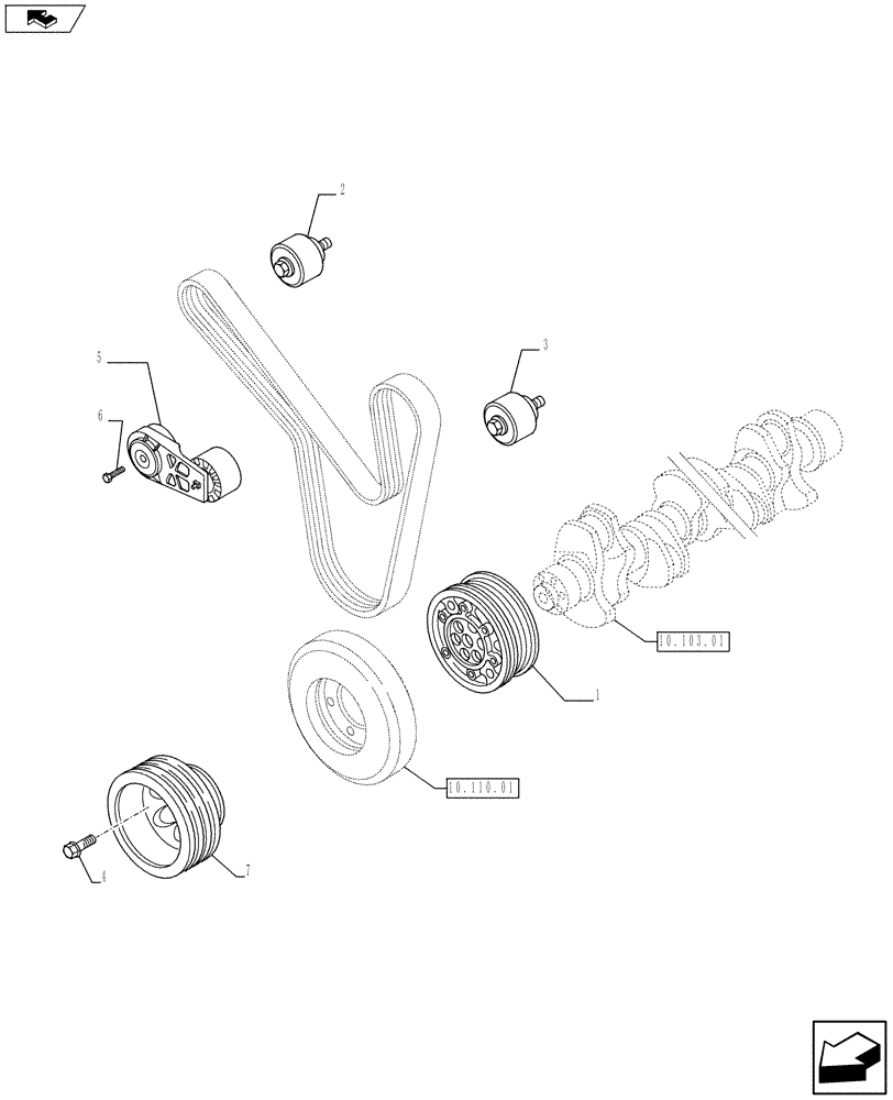 Схема запчастей Case IH F2CFE613S A020 - (10.114.01) - PULLEY - CRANHSHAFT (504045098 - 504387184) (10) - ENGINE