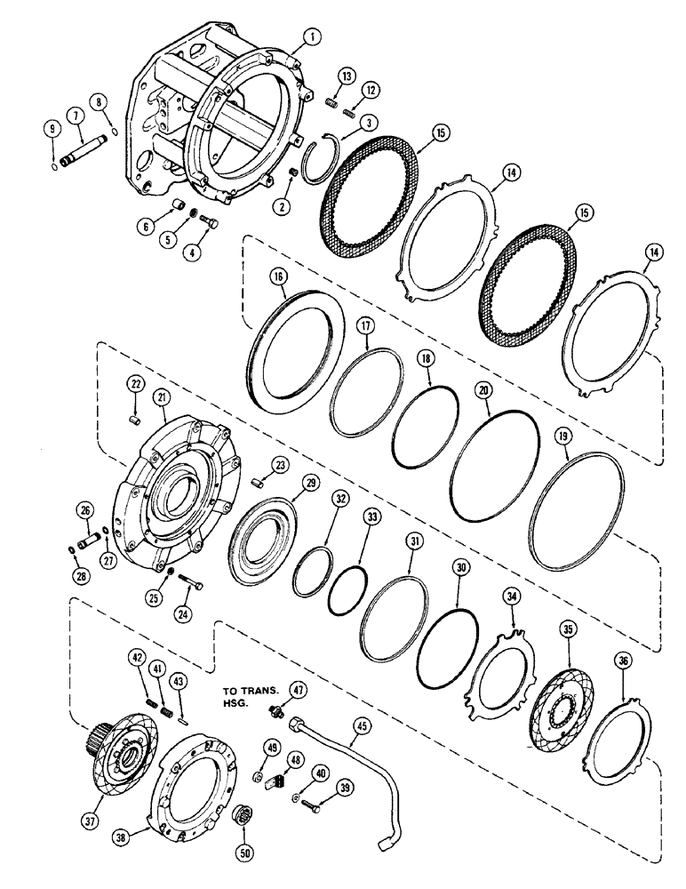 Схема запчастей Case IH 1370 - (174) - (C1) AND (C4) CLUTCHES, FIRST USED TRANSMISSION SERIAL NUMBER 10057473 (06) - POWER TRAIN