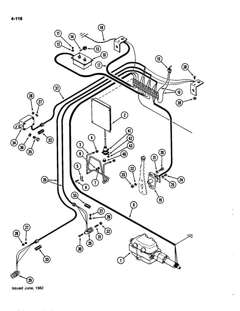 Схема запчастей Case IH 4490 - (4-116) - ELECTRIC HITCH WIRING, P.I.N. 8860450 AND AFTER (04) - ELECTRICAL SYSTEMS