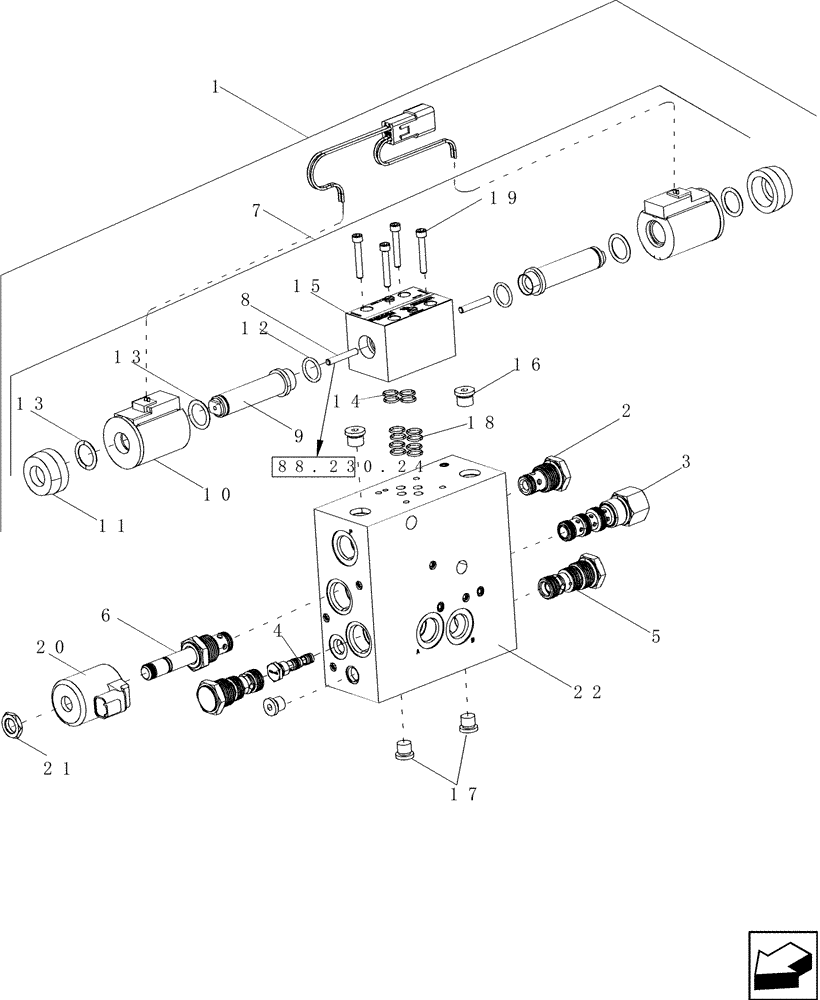 Схема запчастей Case IH 5130 - (88.430.12) - VALVE ASSEMBLY, AUTO GUIDANCE WITH STEER ENABLE (88) - ACCESSORIES