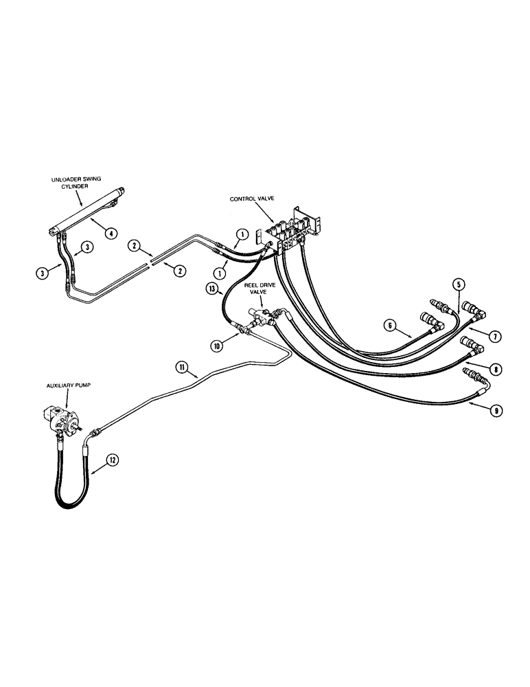 Схема запчастей Case IH 1640 - (1-28) - PICTORIAL INDEX, REEL HYDRAULICS (00) - PICTORIAL INDEX