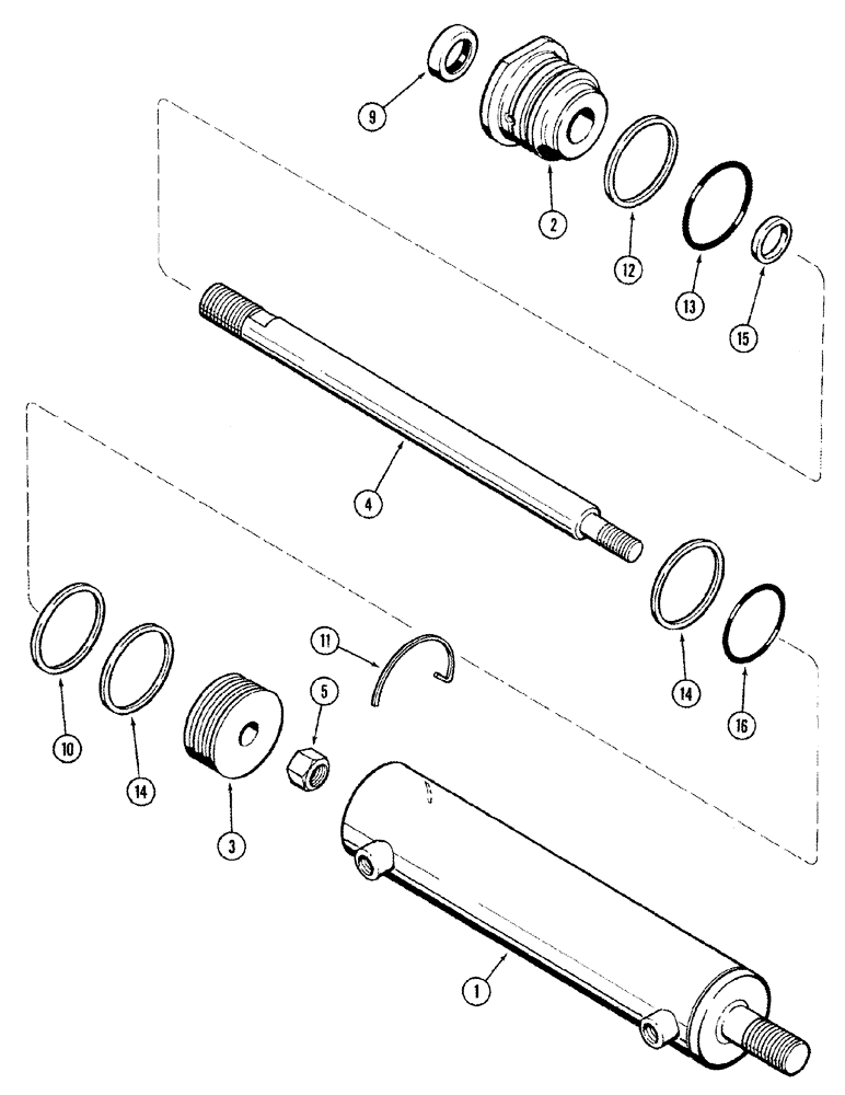 Схема запчастей Case IH 2366 - (05-25) - CYLINDER ASSY - STEERING - POWER GUIDE AXLE (04) - STEERING