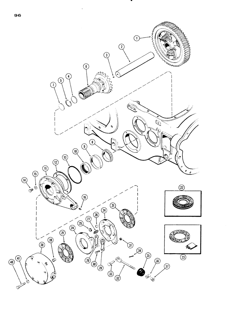 Схема запчастей Case IH 930-SERIES - (096) - DIFFERENTIAL AND BRAKES (06) - POWER TRAIN