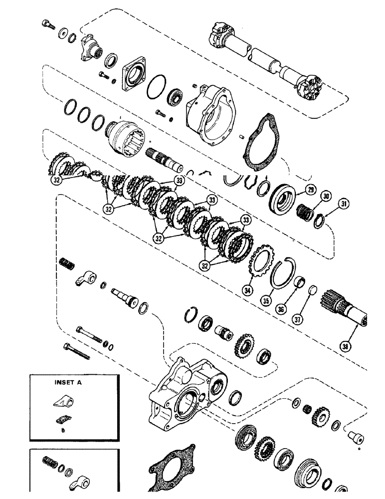 Схема запчастей Case IH 2470 - (170) - P.T.O. BRAKE & HYDRAULIC PUMP DRIVE (06) - POWER TRAIN