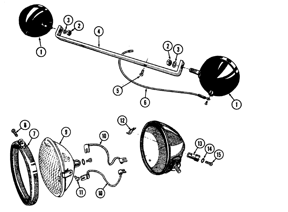 Схема запчастей Case IH 630 - (052) - MID-MOUNTED HEAD LAMP ATTACHMENT (04) - ELECTRICAL SYSTEMS