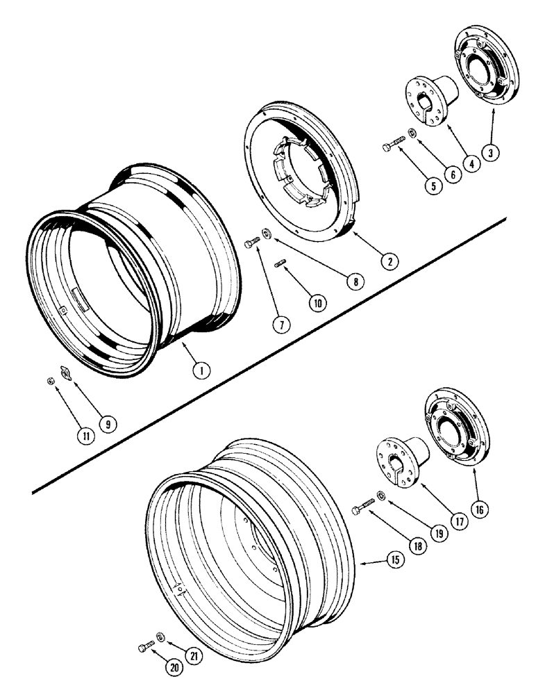 Схема запчастей Case IH 2394 - (6-072) - REAR WHEELS, 32 INCH RIMS (06) - POWER TRAIN