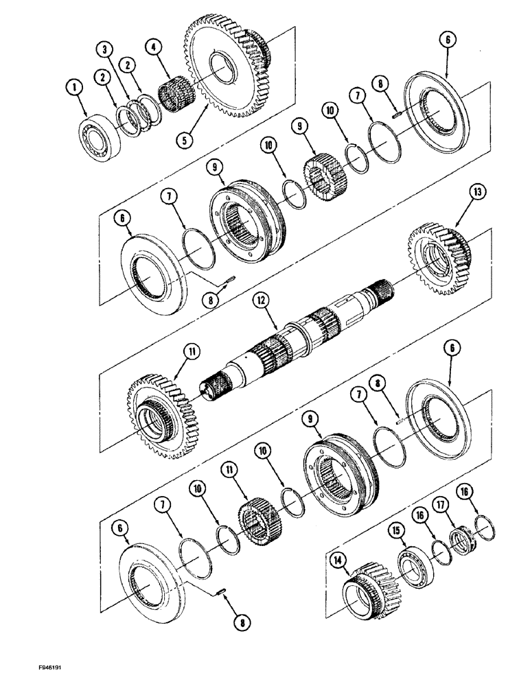 Схема запчастей Case IH 9280 - (6-059W) - SYNCHROSHIFT TRANSMISSION ASSEMBLY 5TH SHAFT ASSEMBLY (06) - POWER TRAIN