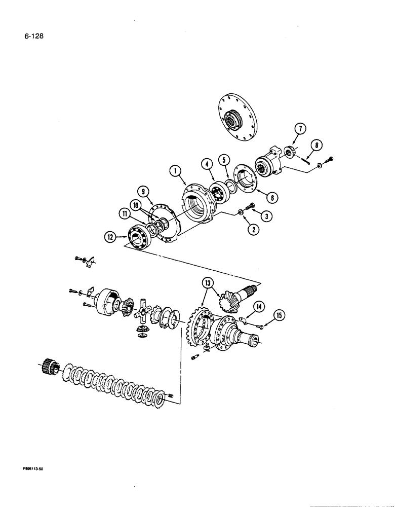 Схема запчастей Case IH 9270 - (6-128) - TRACTION CONTROL AXLE ASSEMBLY DIFFERENTIAL (06) - POWER TRAIN