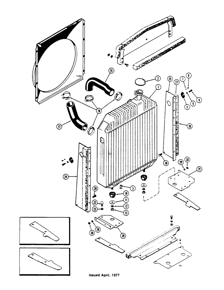 Схема запчастей Case IH 1175 - (004) - RADIATOR AND ATTACHING PARTS, (451BDT) DIESEL ENGINE (02) - ENGINE