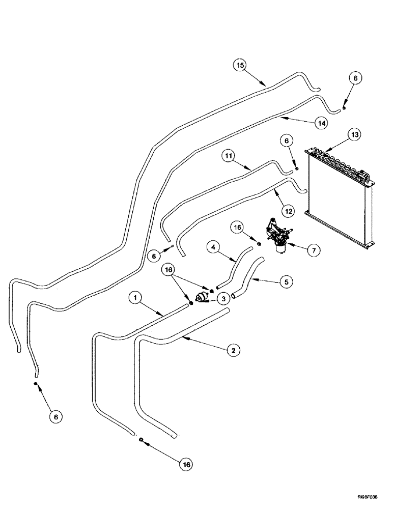 Схема запчастей Case IH MX270 - (3-058) - FUEL LINES, MX240, MX270 (03) - FUEL SYSTEM