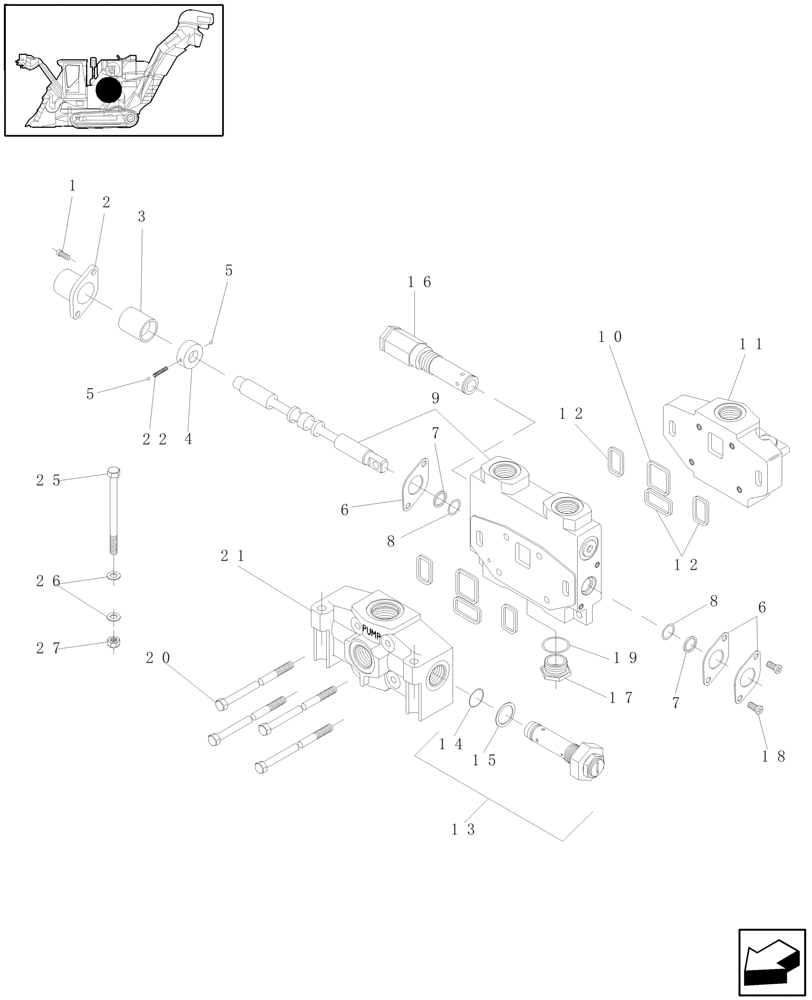 Схема запчастей Case IH A4000 - (B05.03[01]) - HYDRAULIC VALVE (A35) Hydraulic Components & Circuits