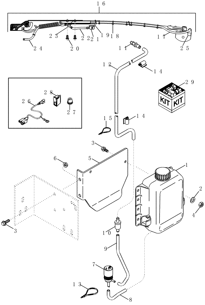 Схема запчастей Case IH 2377 - (04-41) - WINDSHIELD WASHER (06) - ELECTRICAL