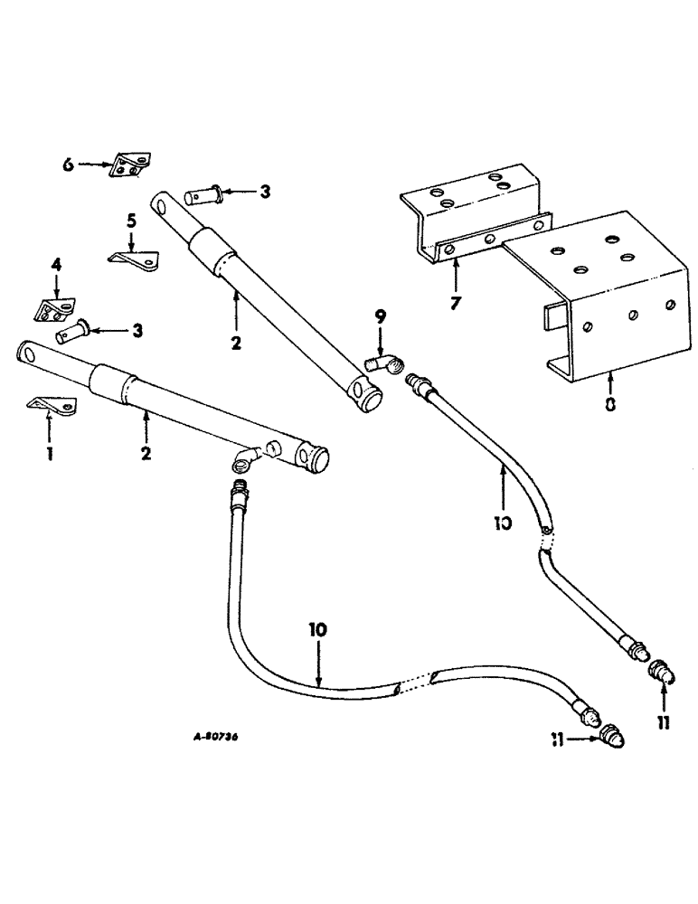 Схема запчастей Case IH 420 - (B-10) - HYDRAULIC ANGLING ATTACHMENT 1964-1965 - 420 AND 430 BLADE 