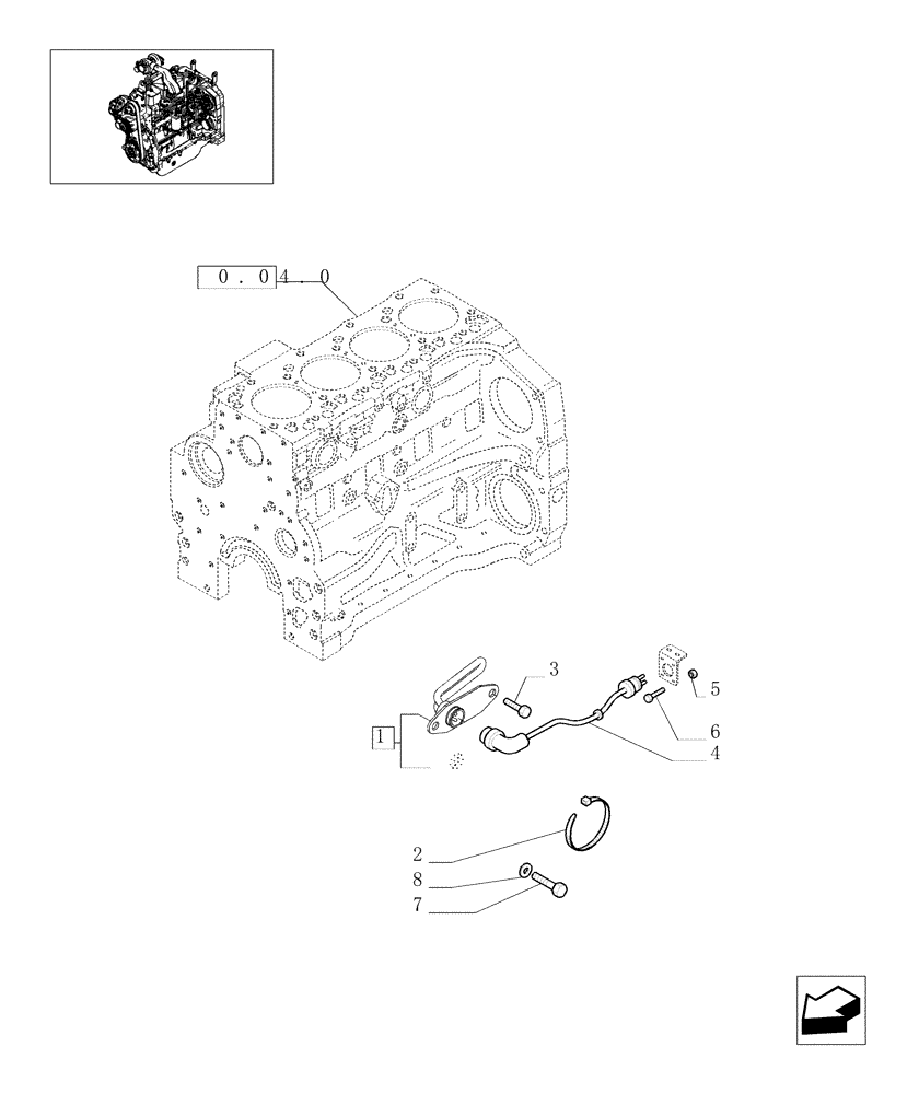 Схема запчастей Case IH JX1085C - (710206034) - (DIA KIT) ENGINE BLOCK HEATER FOR 4 CYLINDER (18) - VARIATIONS