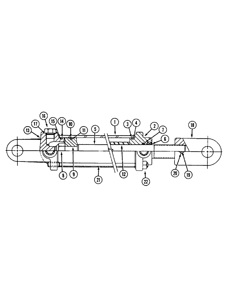 Схема запчастей Case IH 4500 - (8-054) - HYDRAULIC CYLINDER, WITH FRONT AND REAR PORTS, 3 ID X 48 INCH STROKE, IH (08) - HYDRAULICS