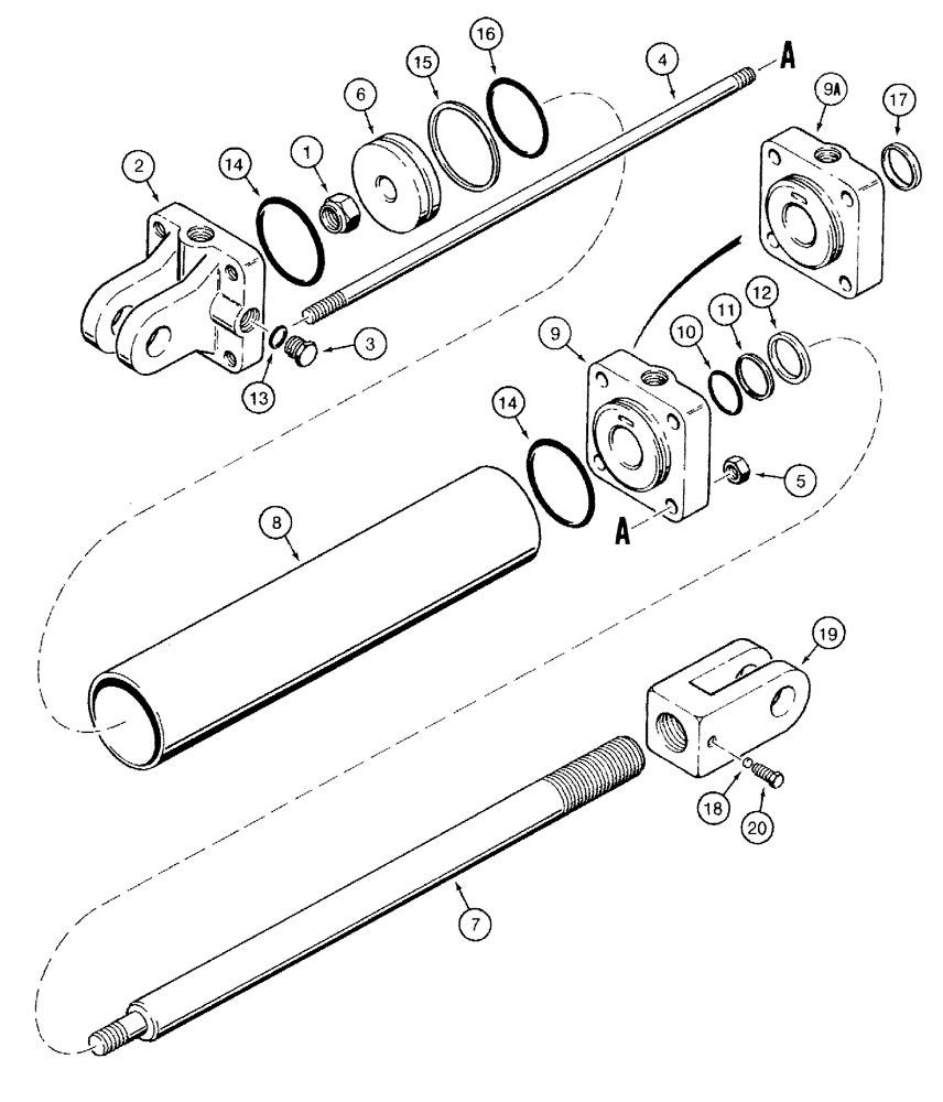 Схема запчастей Case IH 770 - (08-31) - TRANSPORT LIFT CYLINDER - 145212C92, TIE ROD TYPE (08) - HYDRAULICS