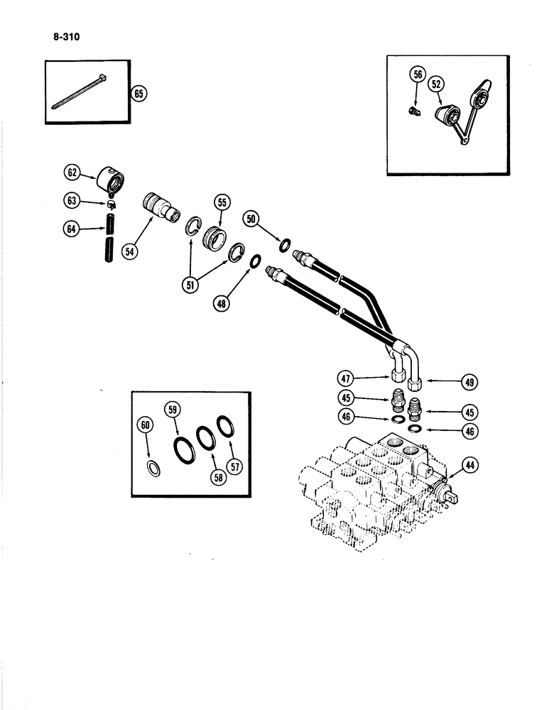 Схема запчастей Case IH 4894 - (8-310) - REMOTE HYDRAULIC ATTACHMENT FOURTH CIRCUIT (08) - HYDRAULICS