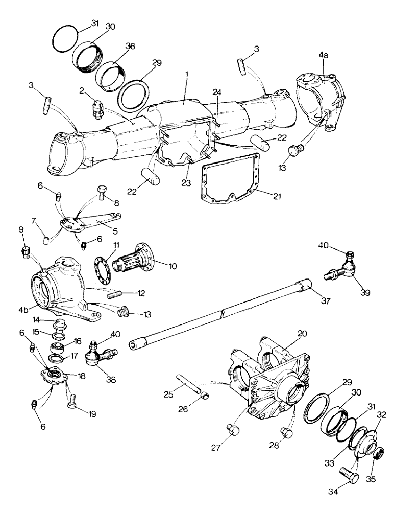 Схема запчастей Case IH 996 - (H03-1-1) - STEERING AND FRONT AXLE, FRONT AXLE MK3 - CARRARO 4WD TRACTORS, 990 4WD, 995 4WD, 996 4WD Steering & Front Axle