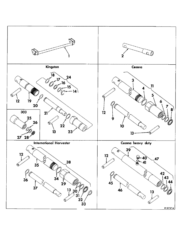 Схема запчастей Case IH 503 - (206) - PLATFORM HYDRAULIC LIFT CYLINDER, AND EXTENSION (35) - HYDRAULIC SYSTEMS