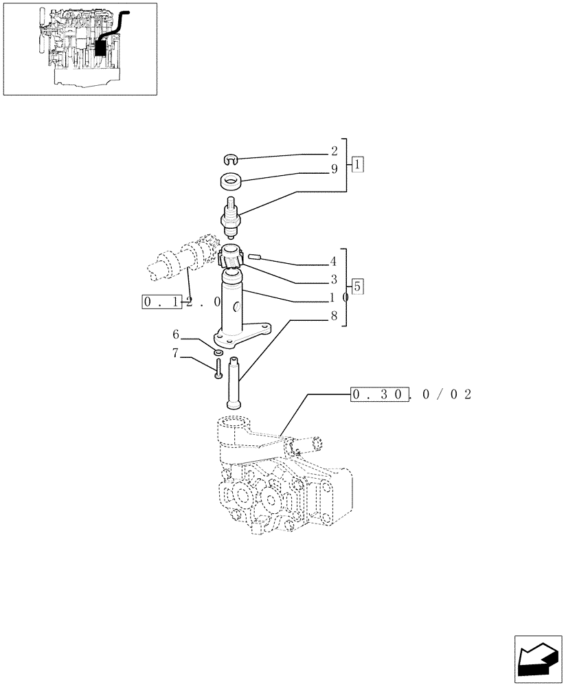 Схема запчастей Case IH JX85 - (0.42.0[04]) - TACHOMETER DRIVE (AFTER S/N 13287) (01) - ENGINE