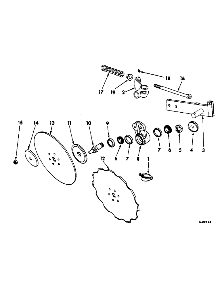 Схема запчастей Case IH 70 - (G-07) - HEAVY-DUTY ROLLING COLTER, CUSHION SPRING TYPE, ONE PER FURROW 