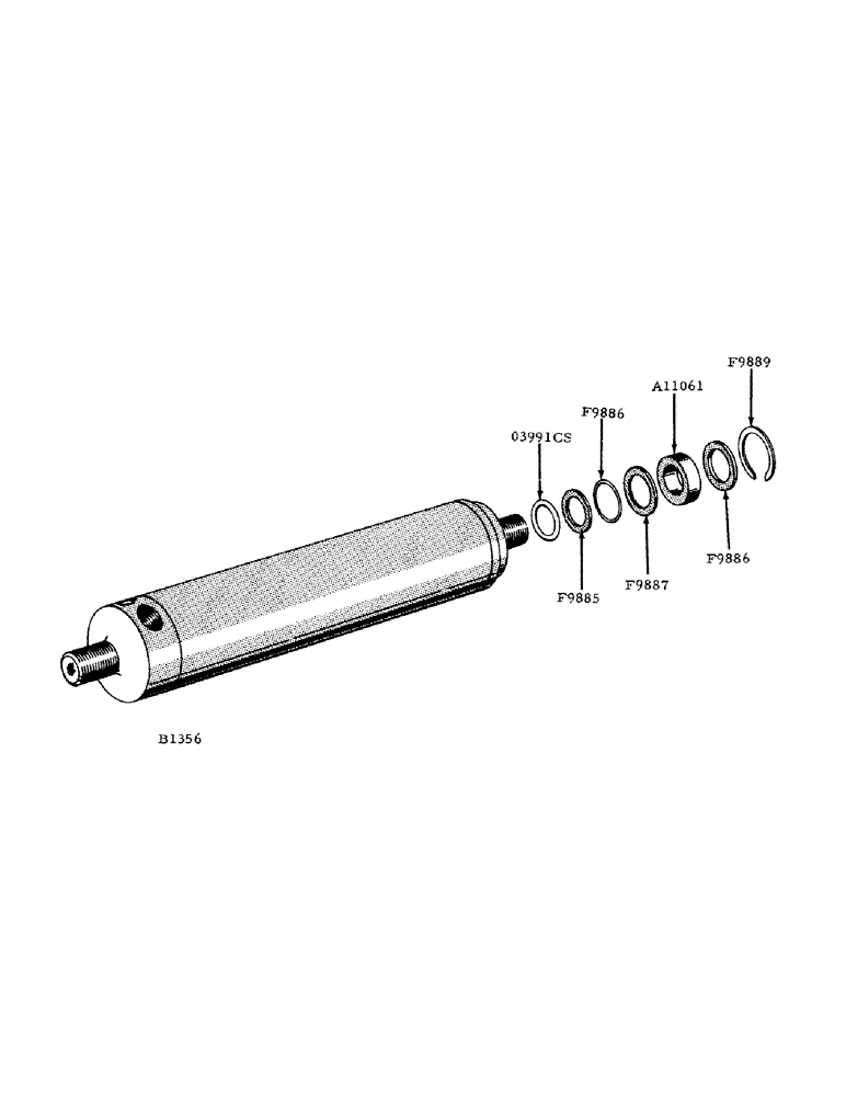 Схема запчастей Case IH 800 - (290) - PARTS FOR F77866 POWER STEERING CYLINDER (41) - STEERING