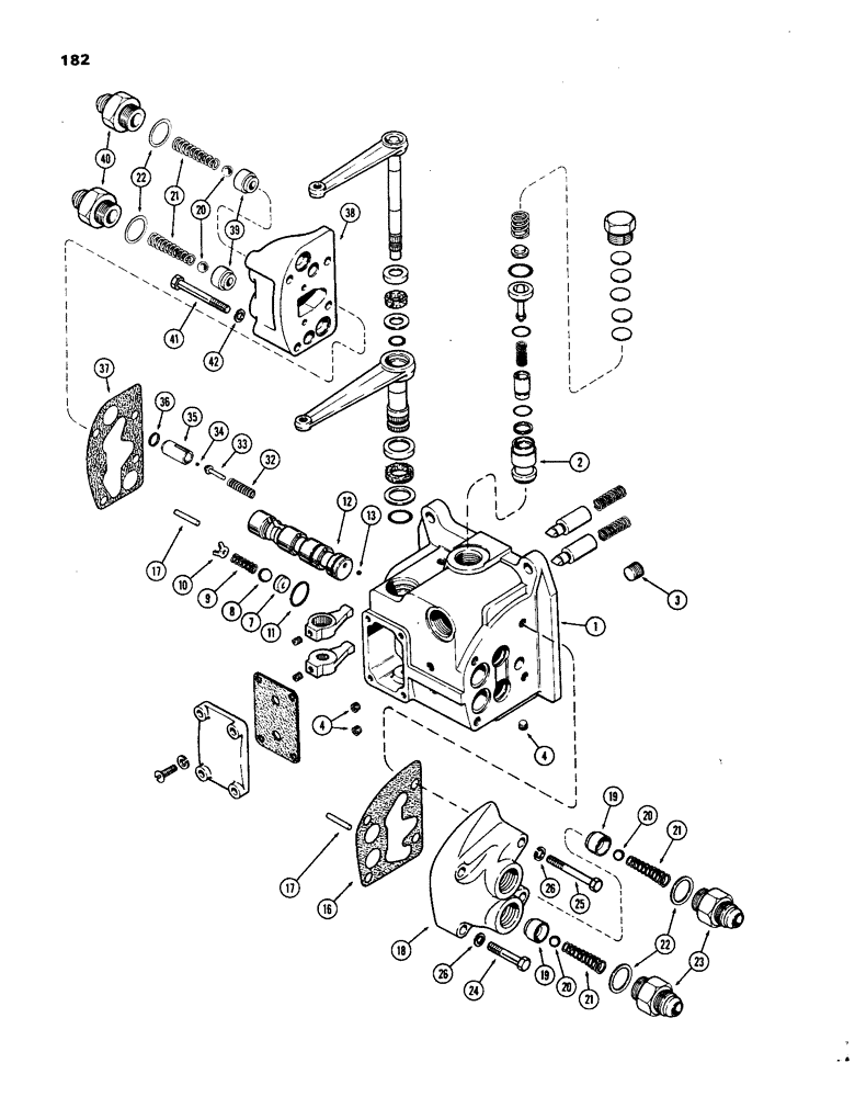 Схема запчастей Case IH 1270 - (182) - A66726 HYDRAULIC CONTROL VALVE, RIGHT HAND STANDARD (08) - HYDRAULICS