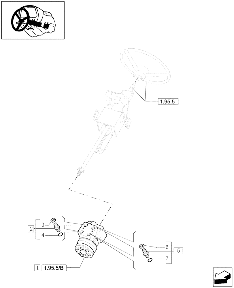 Схема запчастей Case IH MXU110 - (1.95.5/02) - (VAR.417) (2WD) STRENGTHENED FRONT AXLE HYDROSTATIC - STEERING & RELATED PARTS (10) - OPERATORS PLATFORM/CAB