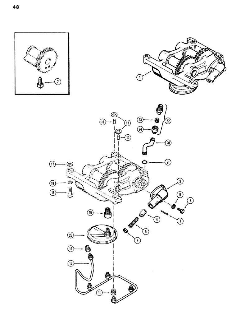 Схема запчастей Case IH 336BDT - (048) - BALANCER AND OIL PUMP, ENGINE LESS FUEL DEVICE, 336BDT TURBOCHARGED ENGINES 