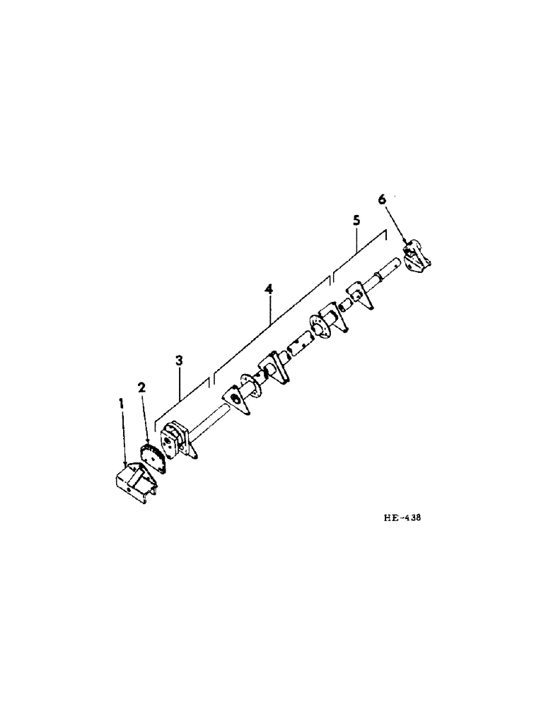 Схема запчастей Case IH 201 - (E-045[1]) - PICK-UP REEL SHAFT (58) - ATTACHMENTS/HEADERS