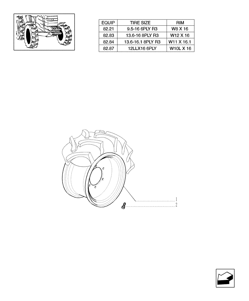 Схема запчастей Case IH JX1085C - (82.00[01]) - DRIVING WHEELS - 4WD (11) - WHEELS/TRACKS