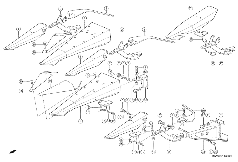 Схема запчастей Case IH RU450 - (0011) - POINT, MIDDLE (58) - ATTACHMENTS/HEADERS