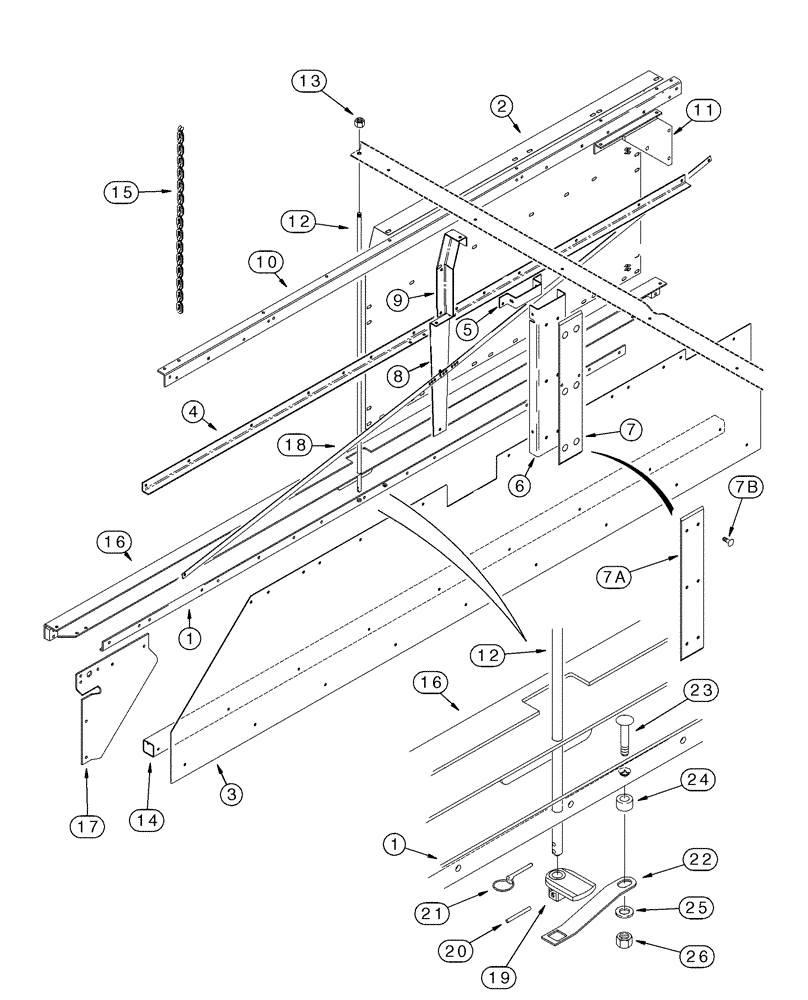 Схема запчастей Case IH 2555 - (09D-05) - LID BASKET (16) - BASKET