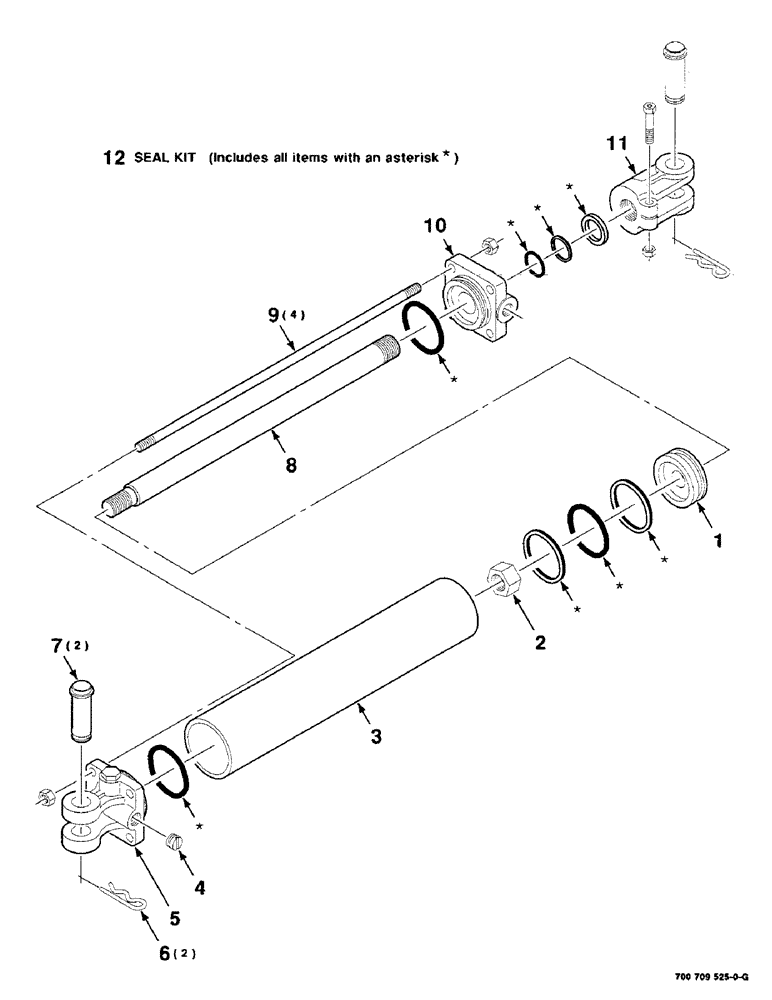 Схема запчастей Case IH 8610 - (8-18) - CYLINDER HYDRAULIC TILT ASSEMBLY, 3 INCH BORE X 16 INCH STROKE, SERIAL NUMBER CFH0036202 AND LATER (35) - HYDRAULIC SYSTEMS