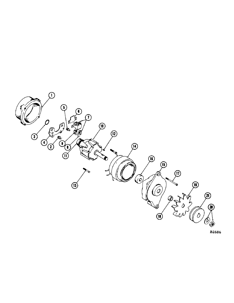 Схема запчастей Case IH 960 - (258[1]) - PARTS FOR A41070 ALTERNATOR (55) - ELECTRICAL SYSTEMS